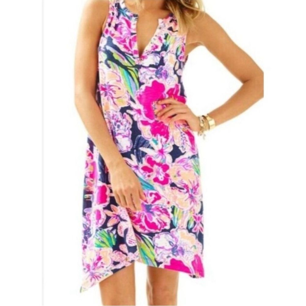 Lilly Pulitzer Havana Swing Dress in Bright Navy Tipping Point Womens Size XS